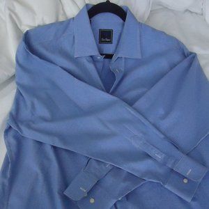 David Donahue Mens Dress Shirt Size 17 34/35 Long Sleeve Barrel Cuff Button